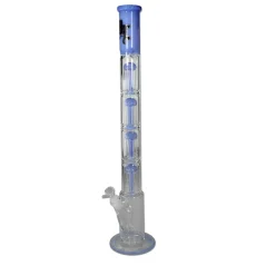 Bong sklo Black Leaf Skyscraper 4x 8-Arm 62cm, světle modrý