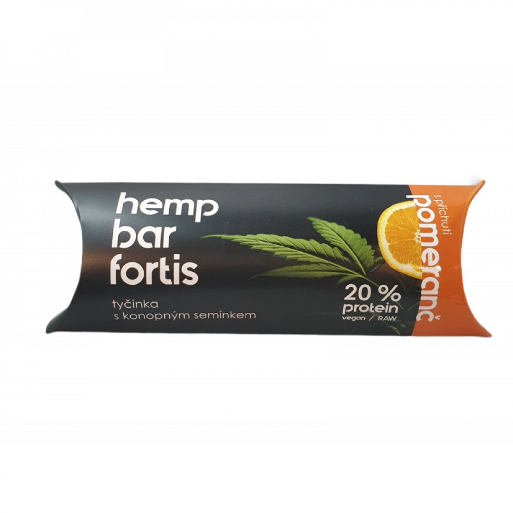 Konopná proteinová tyčinka pomeranč 50g
