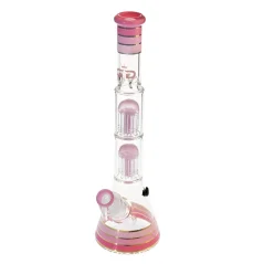 Bong sklo Grace Glass 2x8-Arm Perco 46cm 5mm, růžový
