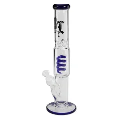 Bong sklo Black Leaf Ice Spiral 39cm, modrý