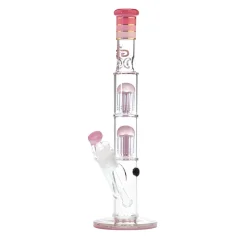 Bong sklo Grace Glass Big Cane Barrel 2x8-Arm, růžový